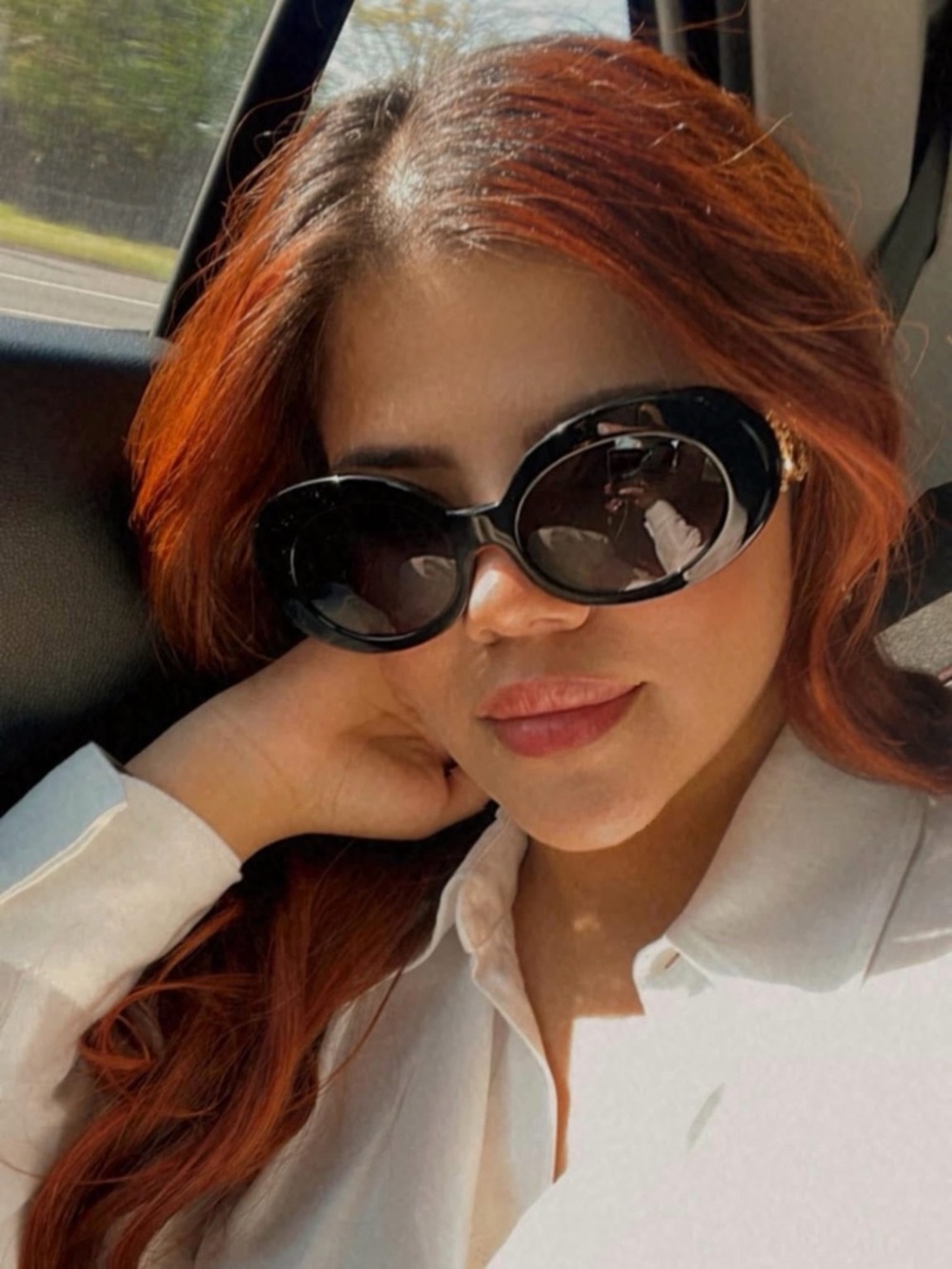 Versace Black Round Oval Sunglasses - Picture 5 of 5